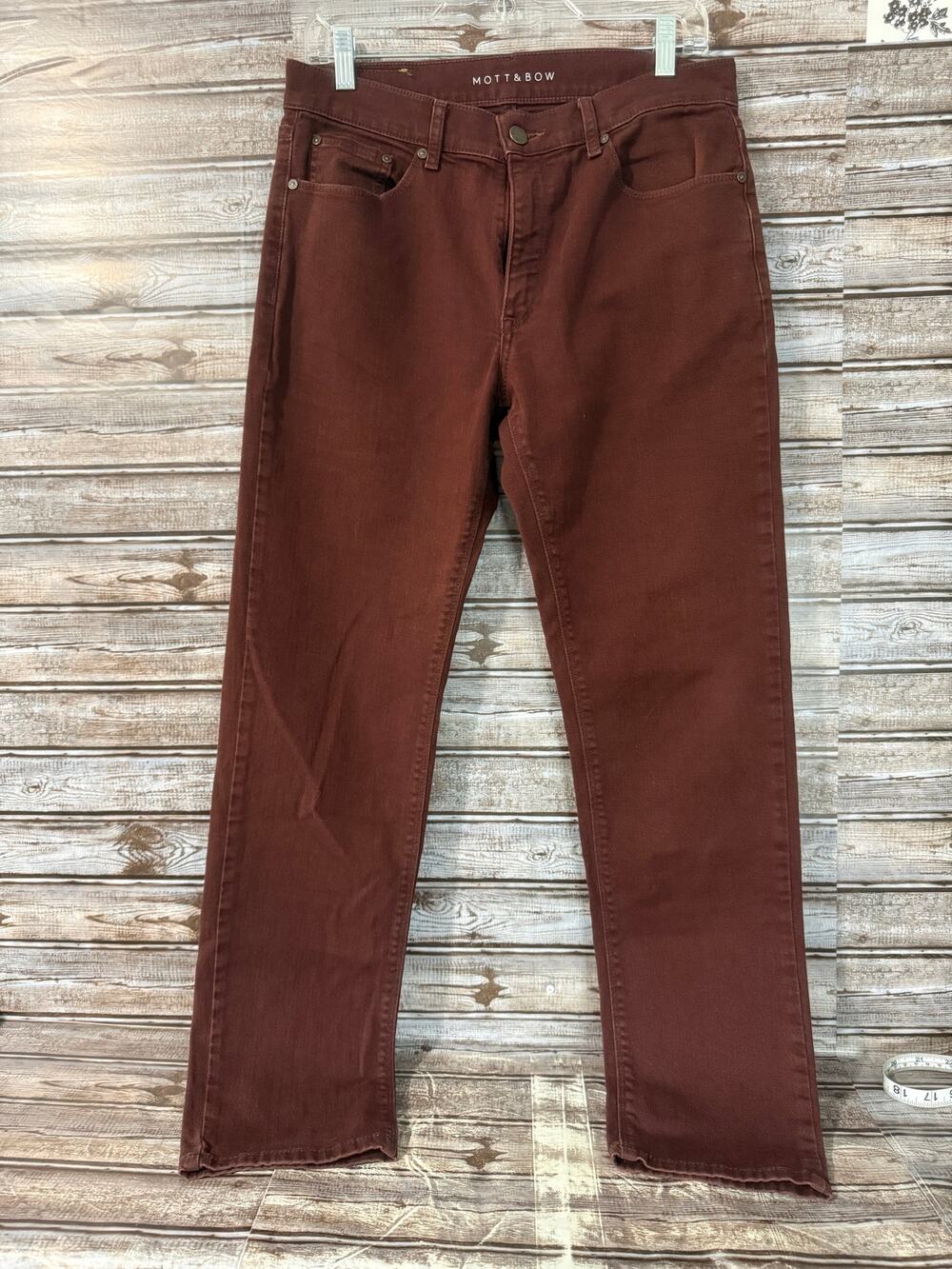 Mott & Bow Mercer Denim Pants Burgundy 31x30 Slim
